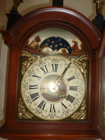 Horloge à queue frisonne - - Acajou - 1950-1960, Antiquités & Art