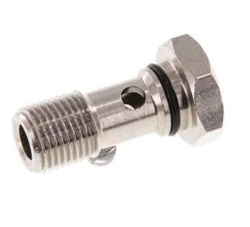Boulon banjo à 1 voie en laiton nickelé avec filetage mâle, Verzenden, Nieuw