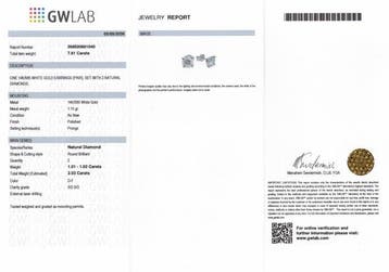 Boucles doreilles - 14 carats Or blanc - 2.05ct. tw., Handtassen en Accessoires, Oorbellen, Nieuw