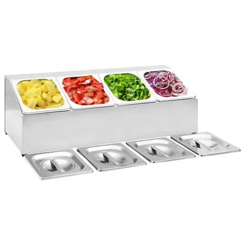 vidaXL Gastronormbakkenhouder met 4 GN 1/6 bakken roestvrij, Verzenden, Nieuw
