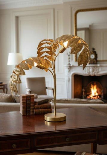 Lamp - Palmvormige tafel- of vloerlamp van 74 cm -, Nieuw