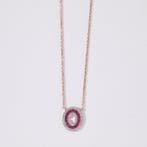 Halsketting - 14 karaat Roségoud - 0.61ct. tw. Robijn -, Nieuw