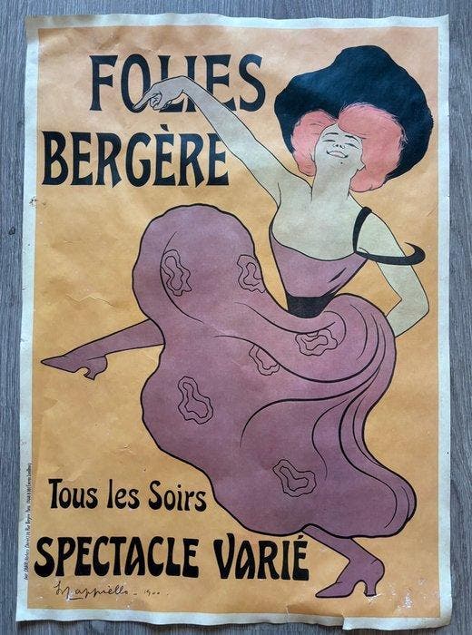 Leonetto Cappiello - Folies Bergère – Spectacle Varié –, Antiek en Kunst, Kunst | Tekeningen en Fotografie