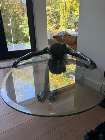 Salontafel - Glas, Brons - Bronzen salontafel, Antiek en Kunst