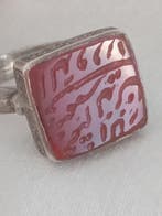 Vintage islamitische ring - Zilver, Karneool - Centraal-Azië