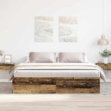 vidaXL Bedframe zonder matras 180x200 cm bewerkt hout oud, Verzenden, Nieuw