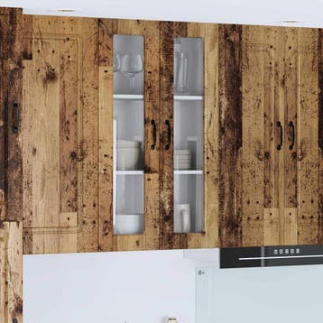 vidaXL Wandglas Kasten PORTO Oudhout 60 x 31 x 100 cm, Verzenden