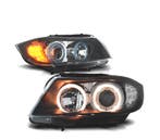 PHARES BMW E90 E91 ANGEL EYES LED FOND NOIR, Verzenden