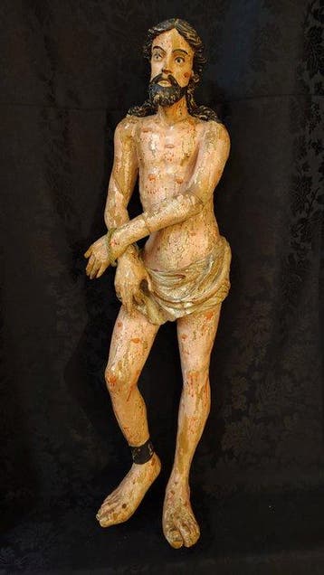 sculptuur, Cristo alla Colonna - 90 cm - Hout - 1500