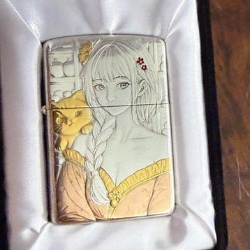 Zippo - Chica Anime, Gato en Oro y Acentos en Cobre - Zonder, Nieuw