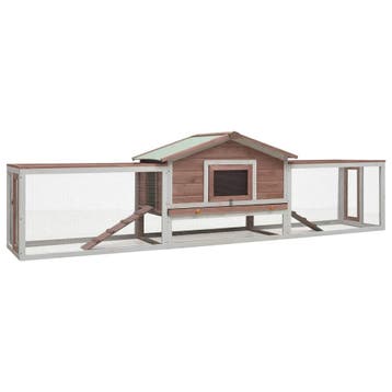 vidaXL Konijnenhok 310x70x87 cm massief grenen- en vurenhout, Verzenden