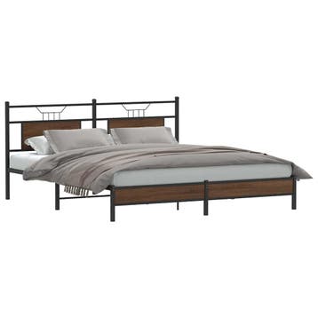 vidaXL Bedframe zonder matras bewerkt hout bruin eikenkleur, Verzenden