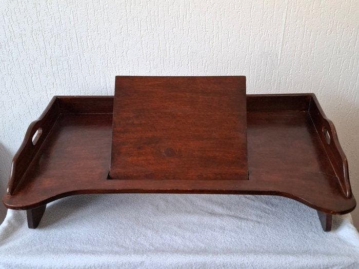 “RV” - Dienblad - inklapbare poten, verstelbaar leesblad -, Antiek en Kunst, Curiosa en Brocante