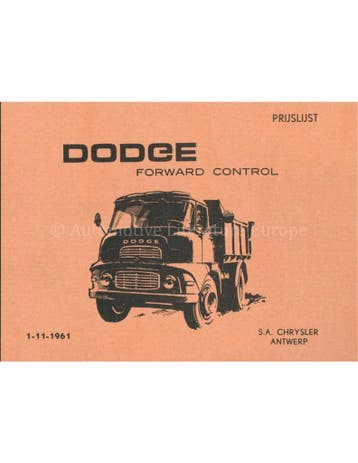 1961 DODGE PLYMOUTH VALIANT BROCHURE NEDERLANDS, Ophalen of Verzenden