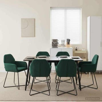vidaXL Eetstoelen 6 st fluweel Donkergroen 55 x 50 x 84 cm, Verzenden, Nieuw