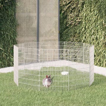 vidaXL Dierenverblijf 10 panelen 54x80 cm gegalvaniseerd, Dieren en Toebehoren, Verzenden, Nieuw