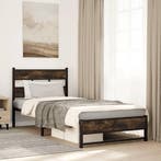 vidaXL Bedframe zonder matras metaal gerookt eikenkleurig, Verzenden