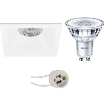 LED Spot Set 6W - Vierkante Witte Inbouwspot GU10 Mat Wit -, Verzenden, Nieuw