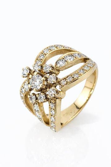 Ring - 18 karaat Geel goud, Exclusief 14K geelgoud 1,50 ct, Handtassen en Accessoires, Ringen, Nieuw