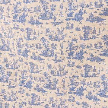BA074 - Toile de Jouy Gobelin Azzurro – Zware stof voor, Antiek en Kunst
