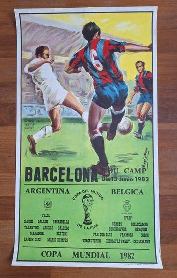 Donat Sauri - MARADONA,Litografía, ARGENTINA-BËLGICA,