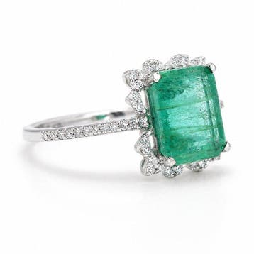 Sans prix de réserve - Bague Platine - 2.48ct. tw. Émeraude