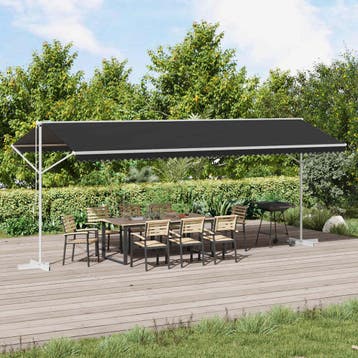 vidaXL Vrijstaande luifel 6 x 3 m Polyester Antraciet, Verzenden, Nieuw