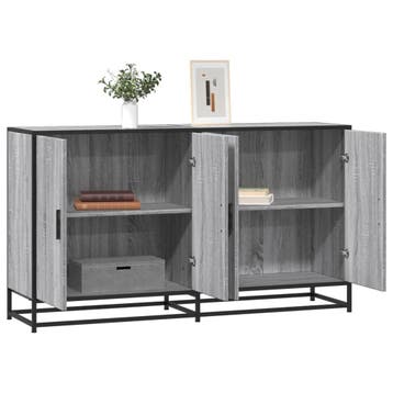 vidaXL Dressoir 134x35x76 cm bewerkt hout grijs sonoma, Huis en Inrichting, Kasten | Dressoirs, Verzenden, Nieuw