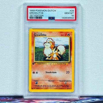 Pokémon Graded card - GROWLITHE #28 1ST EDITION - Pokémon -