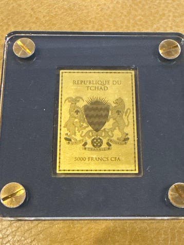 Tsjaad. 5000 Francs ND Tutankhamun, 1/200 Oz (.999) (Zonder