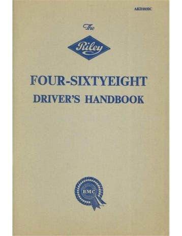 1961 RILEY FOUR-SIXTYEIGHT INSTRUCTIEBOEKJE ENGELS