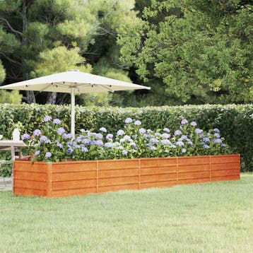 vidaXL Plantenbak verhoogd 400x80x45 cm cortenstaal roestig, Verzenden