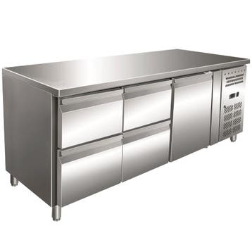 Koelwerkbank | 465L | 1 Deur + 4 Laden (1/1 GN) | +2°C/+8°C, Verzenden, Nieuw in verpakking