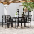 vidaXL 7-delige Tuinset zwart, Verzenden, Nieuw, Tuinset