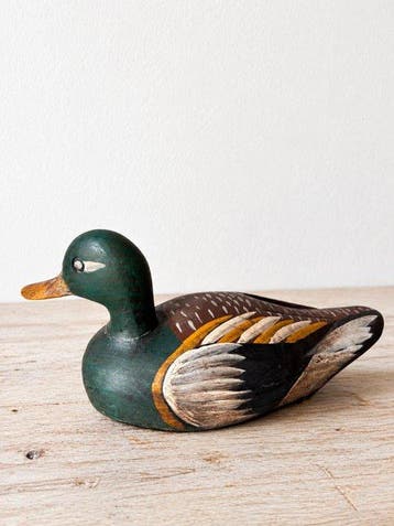 Lokeend - Antique Wooden Mallard Duck Decoy – Hand-Carved &