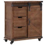 vidaXL Opbergkast 64x33,5x75 cm massief vurenhout bruin, Huis en Inrichting, Verzenden, Nieuw