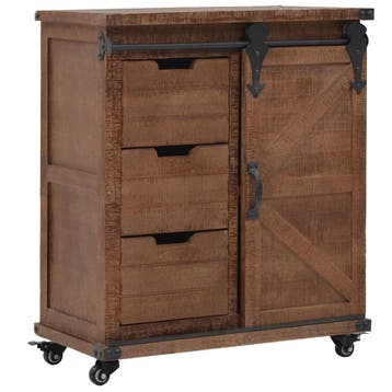 vidaXL Opbergkast 64x33,5x75 cm massief vurenhout bruin, Verzenden