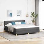 vidaXL Boxspring bed met matras Donkergrijs 200 x 180 cm, Verzenden, Nieuw