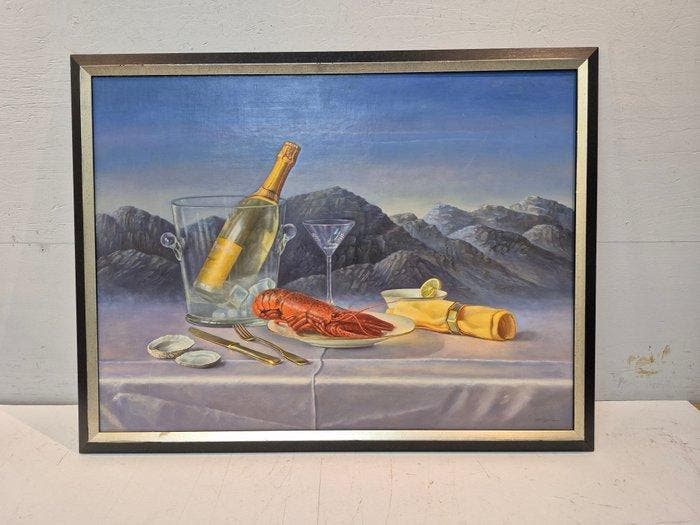 E.P Moleveld (1946-) - Dinner, Antiquités & Art, Art | Peinture | Classique