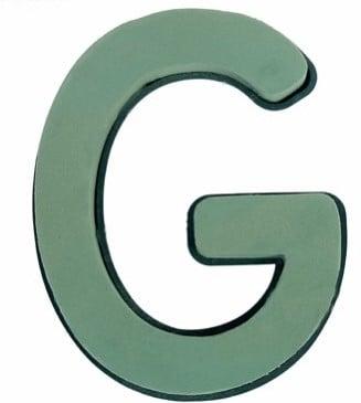 Letter g 30 x 20 cm premier met plastic bodem