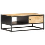 vidaXL Salontafel met bewerkte deur 90x55x36 cm ruw, Verzenden