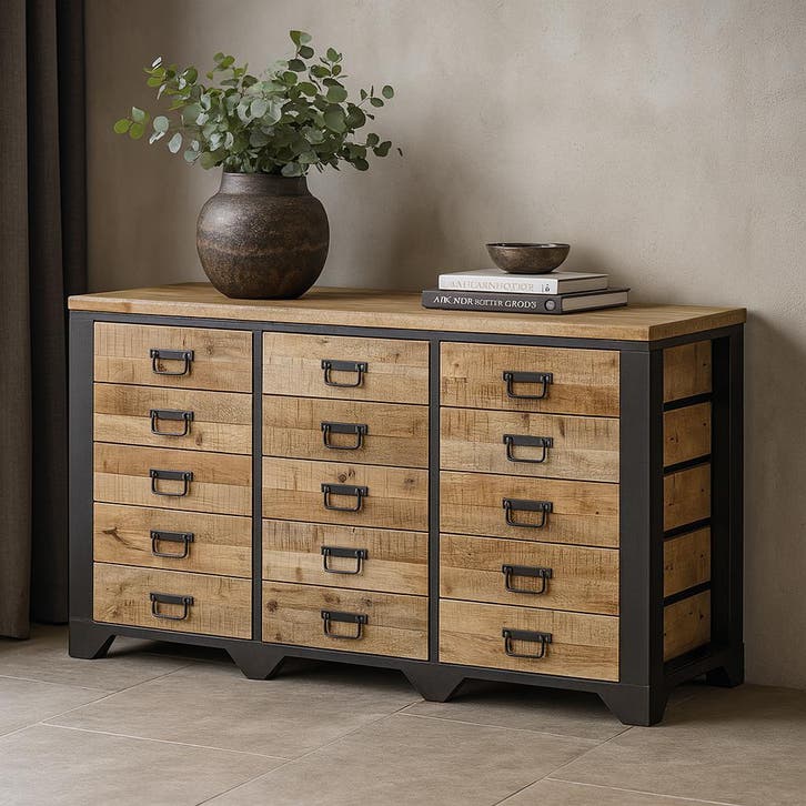 Dressoir Mangohout Mitchel 160 cm, Maison & Meubles, Armoires | Dressoirs, Envoi