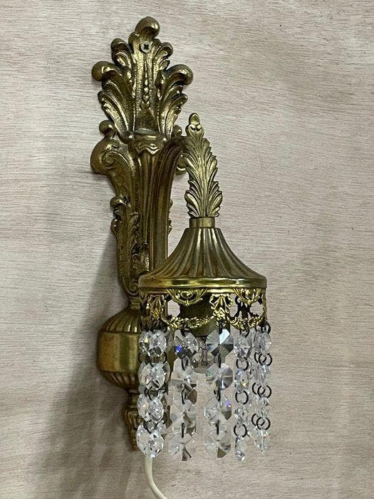 Wandlamp - Verguld, Kristal - Wandlamp Empirestijl, Antiek en Kunst, Antiek | Overige Antiek