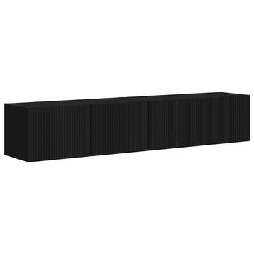 vidaXL TV Wandkast 2 st Zwart Bewerkt hout, Verzenden