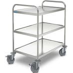 Serveerwagen | RVS | 3 Niveaus (1000x600) | Wielen (Geremd), Verzenden, Nieuw in verpakking