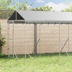 vidaXL Hondenkennel met dak 2x6x2,5 m gegalvaniseerd staal, Verzenden