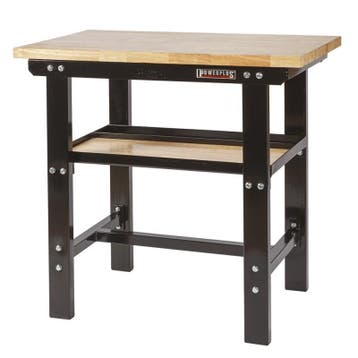 Werkbank 100 cm met hardhouten blad - zwart, Doe-het-zelf en Bouw, Ophalen of Verzenden, Nieuw