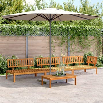 vidaXL 4-delige Loungeset pallet massief acaciahout, Verzenden