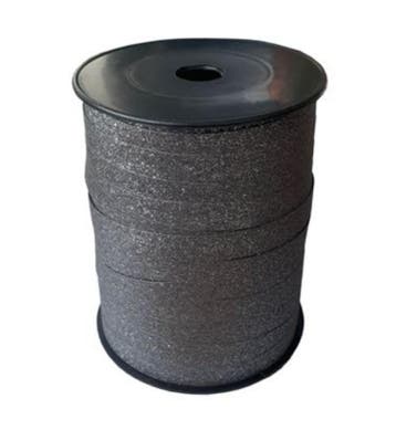 5m Zwart glitter - krullint - cadeau versiering (Sierlint), Ophalen of Verzenden