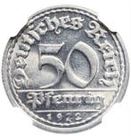 Allemagne, République de Weimar 50 Pfennig 1922 - NGC MS65, Postzegels en Munten